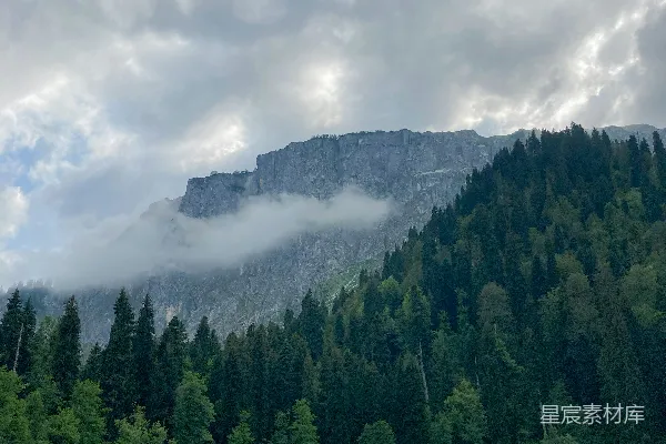 高清摄影 静谧湖畔的山林风光