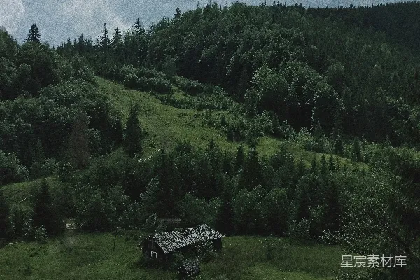 高清摄影 山间的小屋