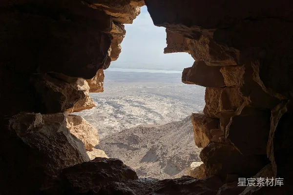 高清摄影 洞穴中的沙漠全景