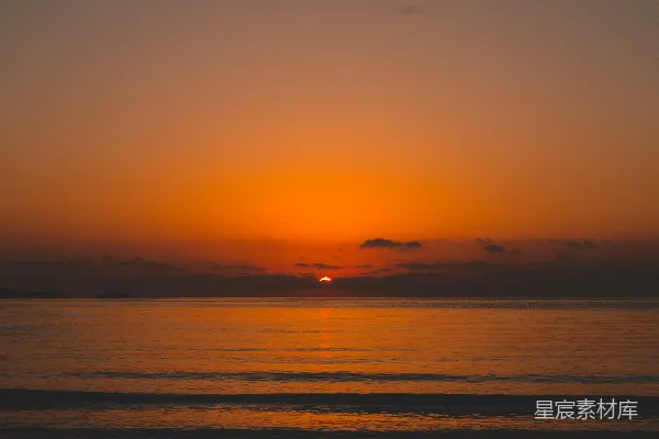 高清摄影 海平面上的夕阳