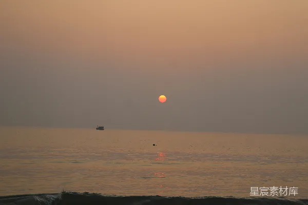 高清摄影 夕阳下的宁静海景