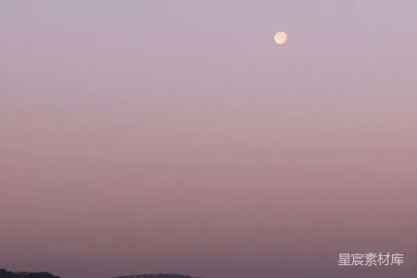 高清摄影 暮色中的月亮