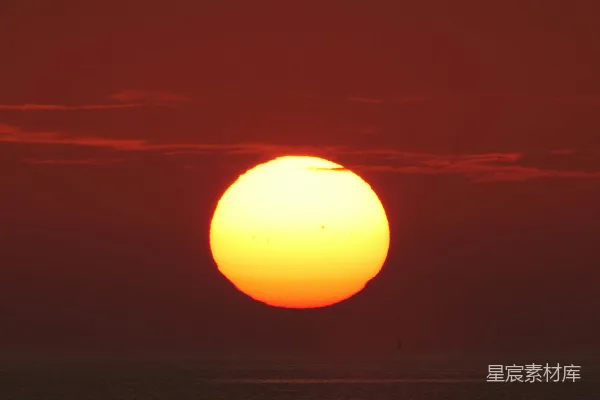 高清摄影 日落海平线