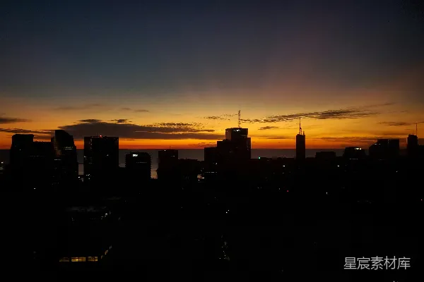 高清摄影 日落时的城市剪影