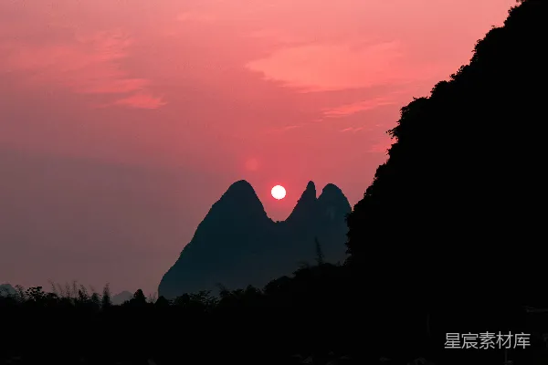 高清摄影 日落下的桂林山水