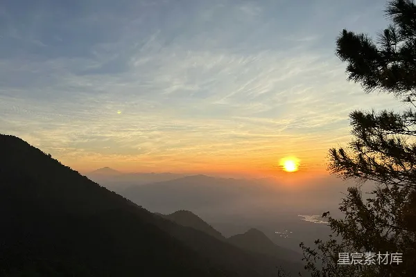 高清摄影 山间日出