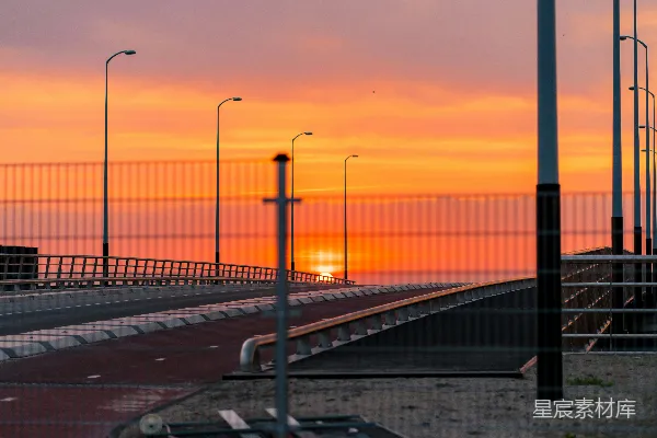 高清摄影 夕阳下的道路