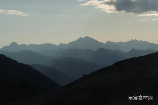 高清摄影 山峦日暮