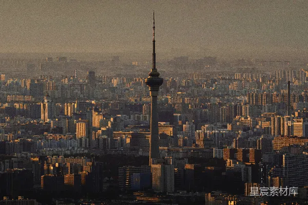 高清摄影 日落时的城市全景
