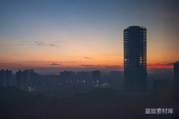 高清摄影 日落时的城市剪影
