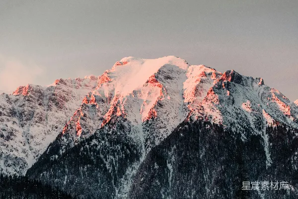 高清摄影 雪山日落