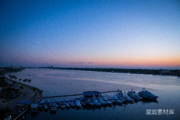 高清摄影 黄昏时分的码头与海景
