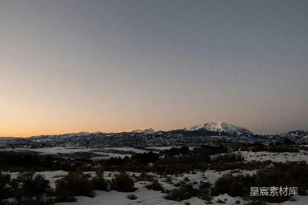高清摄影 冬日雪山日落