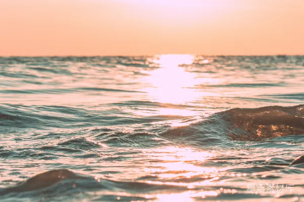 高清摄影 夕阳下的海浪