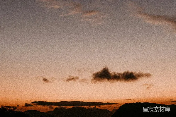 高清摄影 黄昏山脉剪影