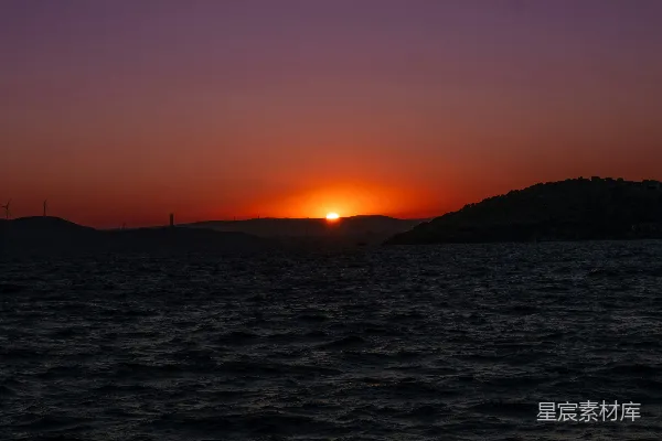 高清摄影 夕阳下的宁静海景