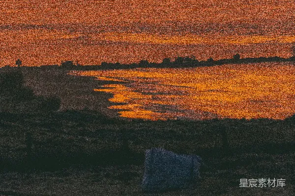 高清摄影 夕阳下的宁静田野