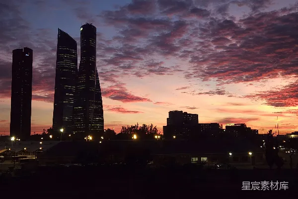 高清摄影 日落时分的城市剪影