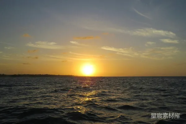 高清摄影 夕阳下的海洋