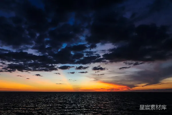 高清摄影 海天一色的夕阳