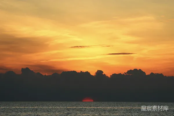 高清摄影 日落时分的宁静海景