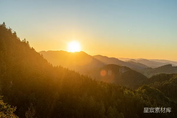 高清摄影 日落山峦