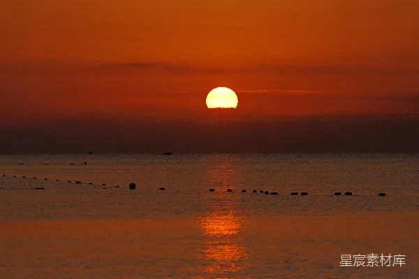 高清摄影 夕阳下的宁静海景