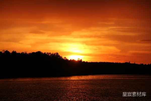 高清摄影 湖畔夕阳