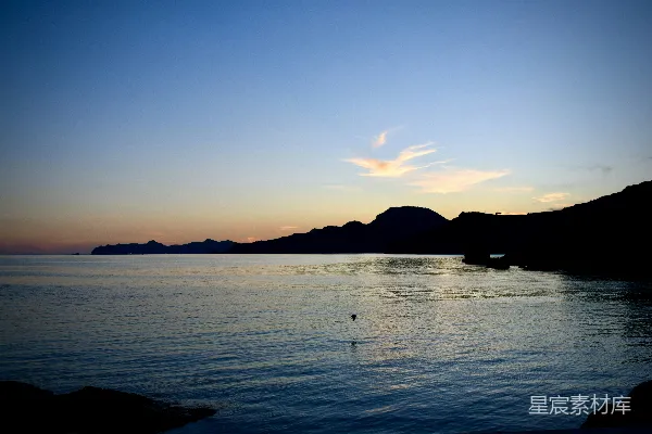 高清摄影 日落时分的海岸剪影