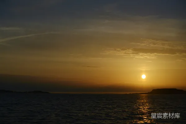 高清摄影 海平面上的夕阳