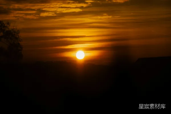高清摄影 夕阳西下，宁静的黄昏