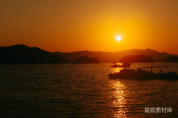 高清摄影 日落时分的宁静海景