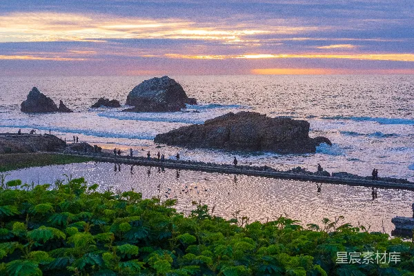 高清摄影 日落时分的海岸风光