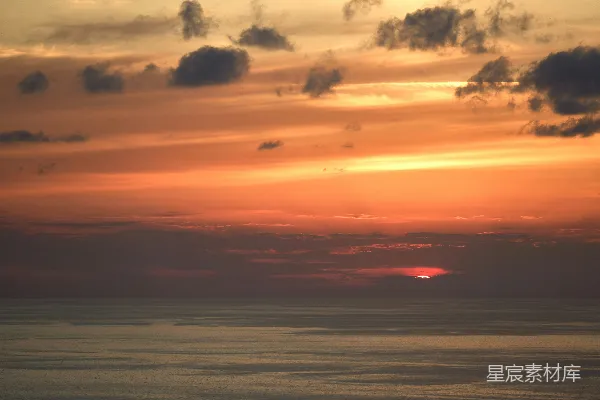 高清摄影 日落时分的宁静海景