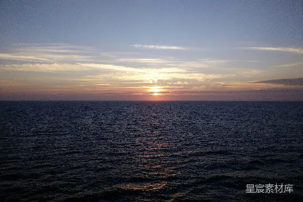 高清摄影 日落海平线