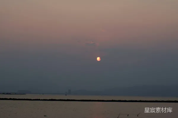 高清摄影 夕阳下的宁静海景