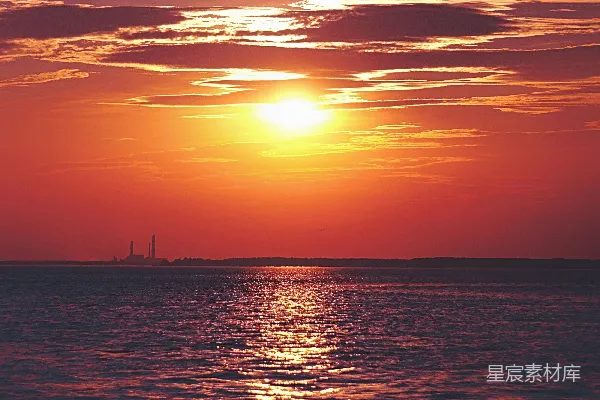 高清摄影 日落时分的宁静海景