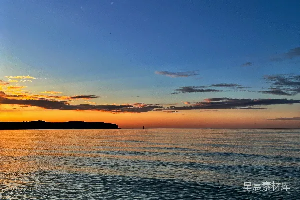 高清摄影 日落时分的宁静海景