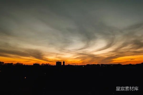 高清摄影 城市黄昏剪影