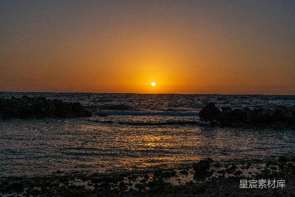 高清摄影 海平面上的夕阳