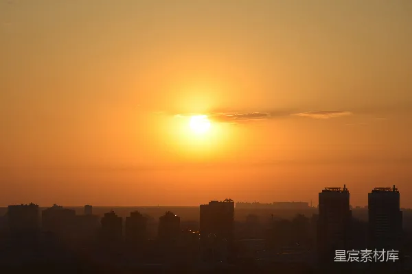 高清摄影 城市日落剪影