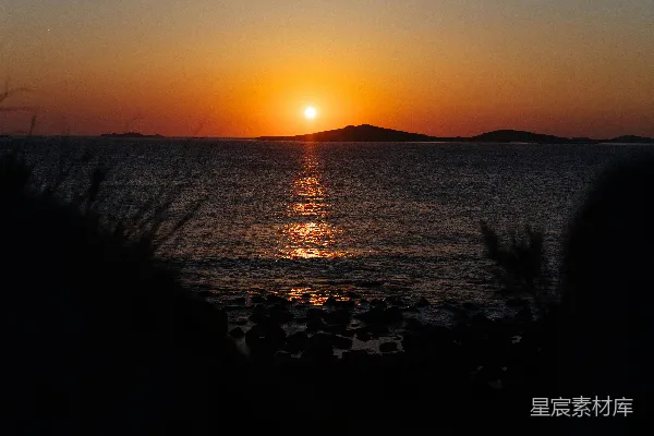 高清摄影 夕阳下的宁静海景