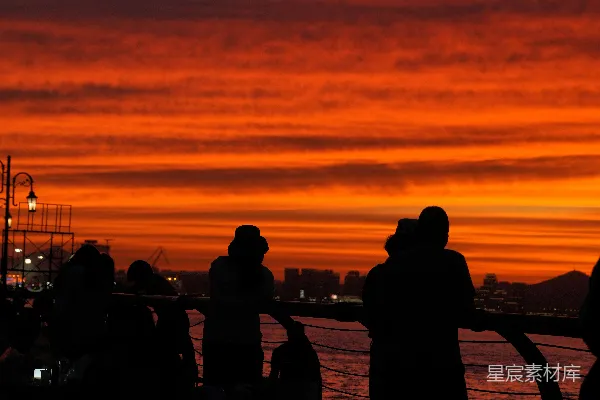 高清摄影 夕阳下的剪影