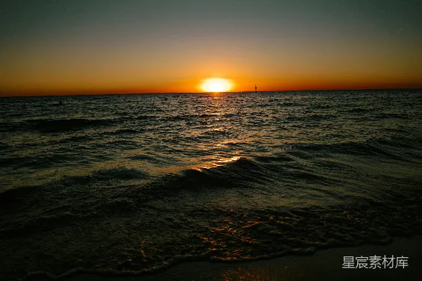 高清摄影 夕阳海浪