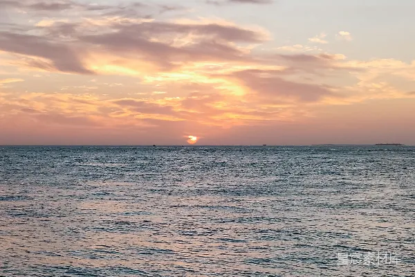 高清摄影 日落时分的宁静海景