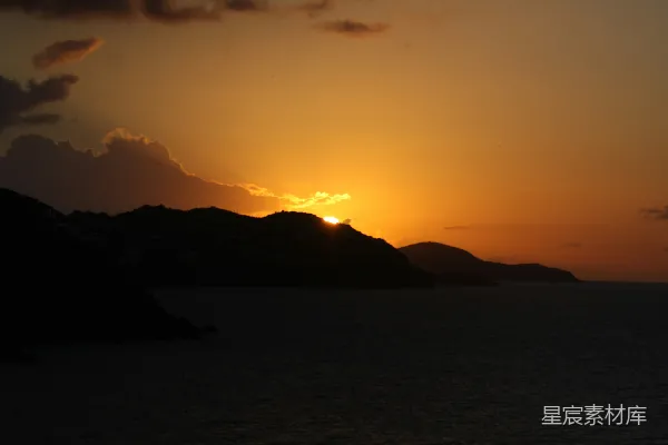 高清摄影 日落时分的海岸剪影