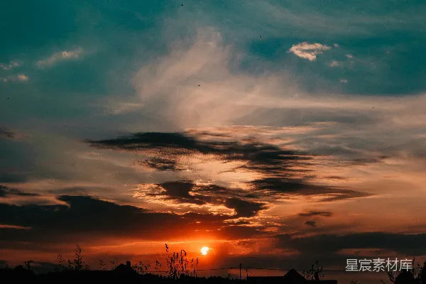 高清摄影 夕阳西下，乡村的宁静时光