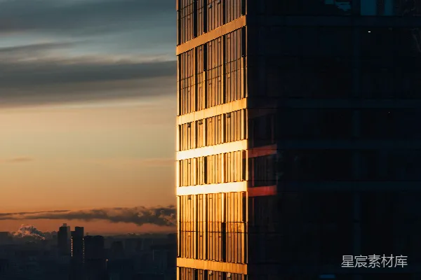 高清摄影 夕阳下的摩天大楼