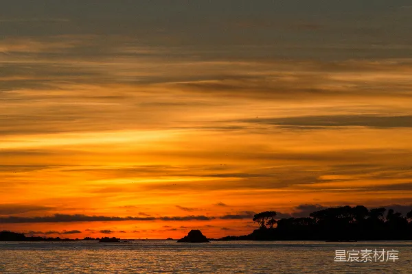 高清摄影 夕阳下的宁静海景