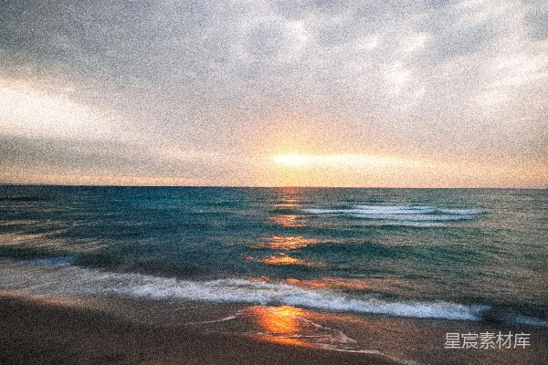 高清摄影 日落时分的海滩